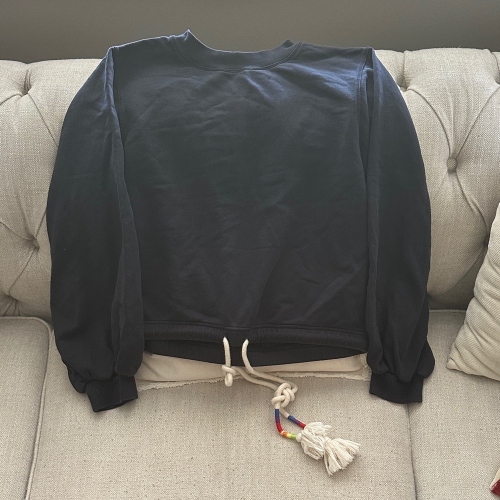 Something Navy Black Crewneck Sweater
